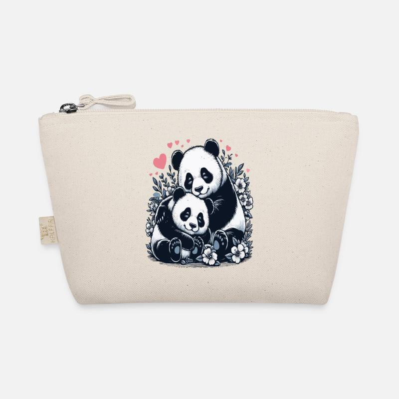Panda Mama und Kind Design Geschenk Bio-Täschchen