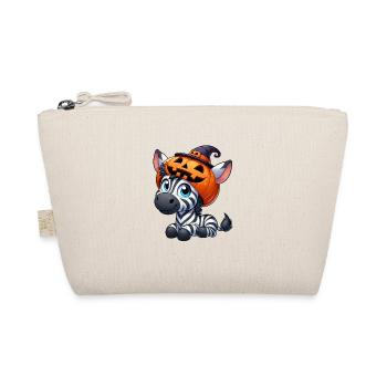 Cute Halloween Zebra Pumpkin Cartoon - Organic Pouch - nature - Front
