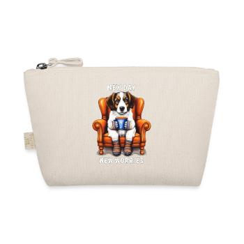 DOG NEW DAY NEW WORRIES - Organic Pouch - nature - Front