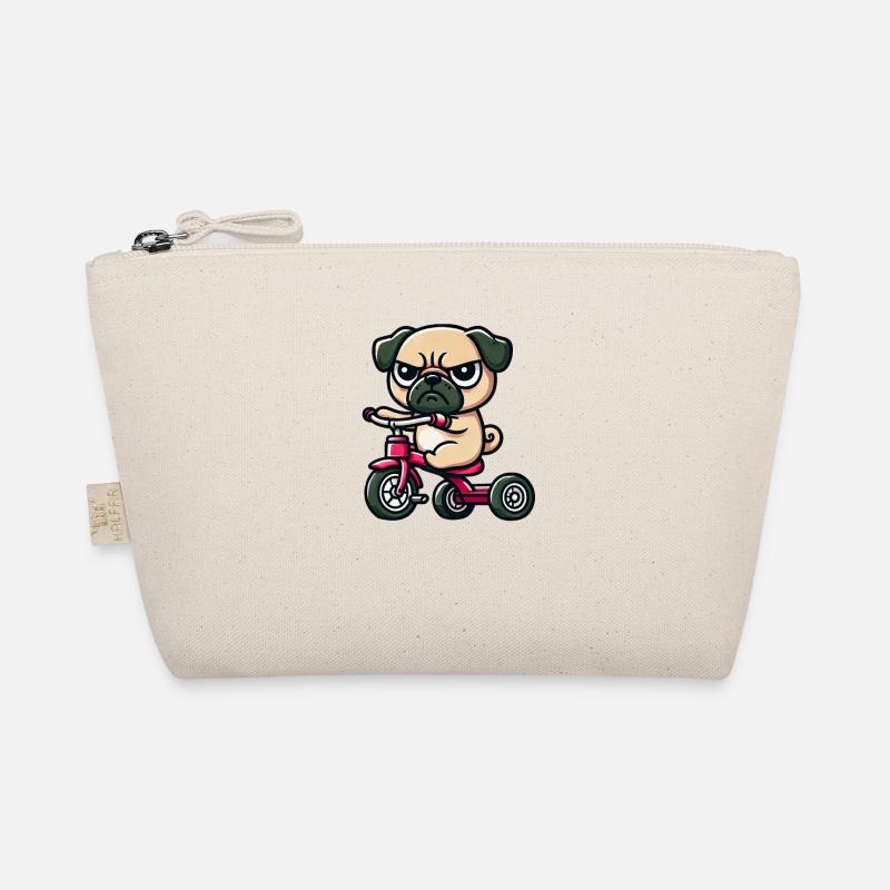 Drôle de carlin sur tricycle Trousse biologique