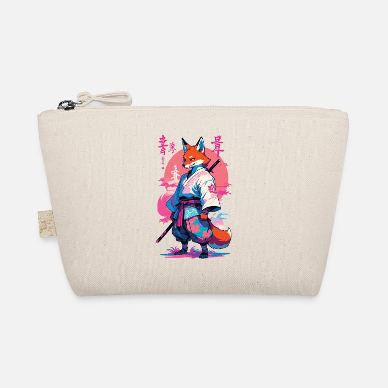 Kitsune Samurai Fox Aesthetic Vaporwave Style Organic Pouch