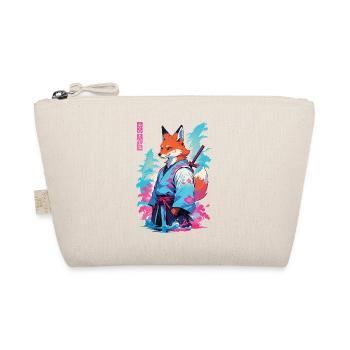 Kitsune Samurai Fox Aesthetic Vaporwave Style - Organic Pouch - nature - Front