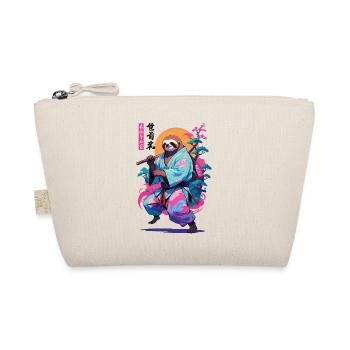 Samurai Sloth Aesthetic Vaporwave Style - Organic Pouch - nature - Front