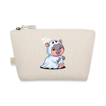 Cute Boo Deng Hippo in Ghost Costume - Organic Pouch - nature - Front