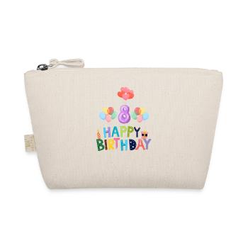 Happy Birthday 8th Birthday - Organic Pouch - nature - Front