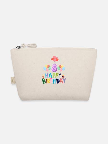 Happy Birthday 8. Geburtstag - Bio-Täschchen - Natur