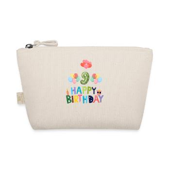 Happy Birthday 9th Birthday - Organic Pouch - nature - Front