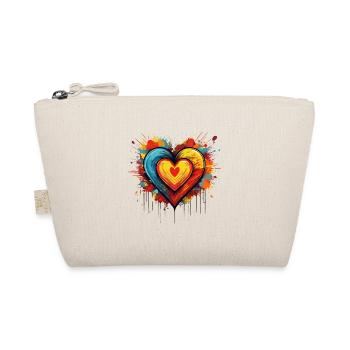 Colourful Heart Explosion – Bold Pop Art Design - Organic Pouch - nature - Front