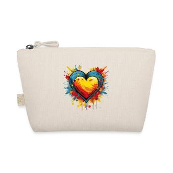 Vibrant Heart Explosion – Dynamic Pop Art Design - Organic Pouch - nature - Front