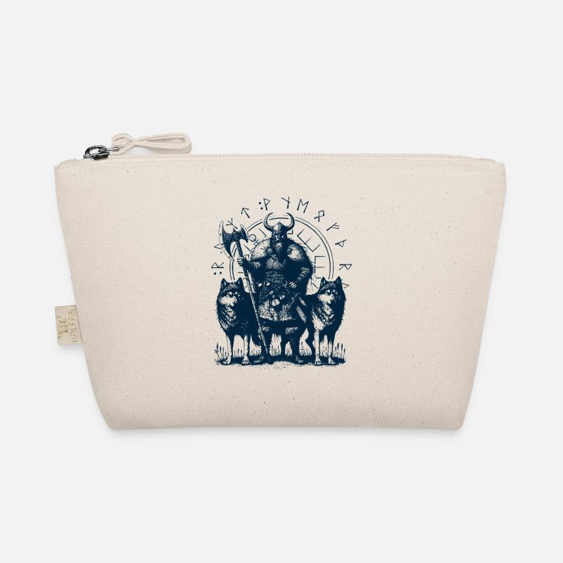 Viking warrior with his wolves Organic Pouch