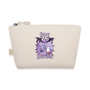 Happy Halloween spider web with cute spider - Organic Pouch - nature - Front