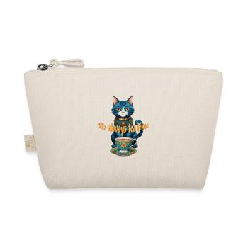 Skurrile Katze Tea Time Illustration Whimsical Cat - Organic Pouch - nature - Front