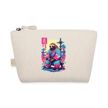 Samurai Sloth in Aesthetic Vaporwave Style - Organic Pouch - nature - Front
