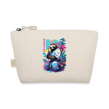 Samurai Sloth Aesthetic Vaporwave Style - Organic Pouch - nature - Front