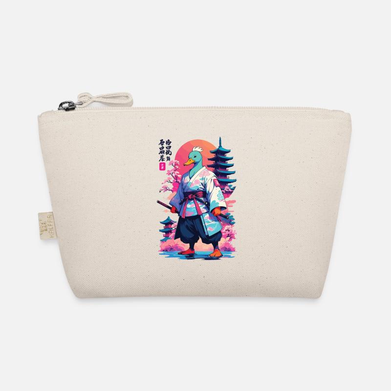 Samurai Duck in Aesthetic Vaporwave Style Organic Pouch