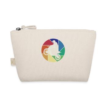 Retro Racing Supermoto Motorcycle Riders Motocross - Organic Pouch - nature - Front