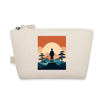 Silhouette on a Mountain at Sunrise - Organic Pouch - nature - Front