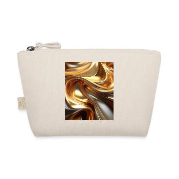 Golden Liquid Metal Waves – Modern Abstract Design - Organic Pouch - nature - Front