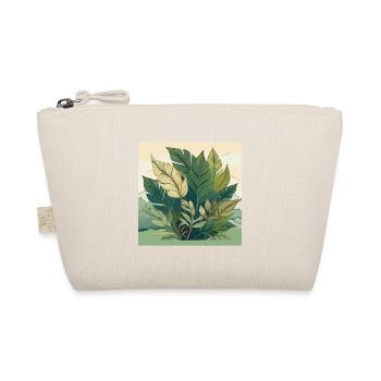 Colourful Floral Line Art with Vibrant Leaves - Organic Pouch - nature - Front