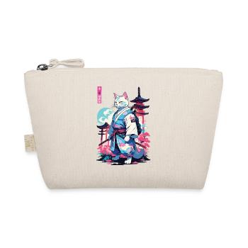 Chat Samouraï Vaporwave Esthétique Style Japon - Trousse biologique - nature - Devant