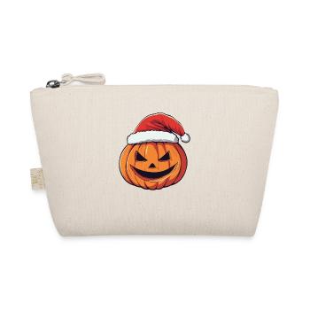 Halloween Gift Pumpkin with Santa Hat Decoration - Organic Pouch - nature - Front
