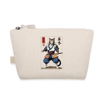 Samurai Katze Vintage Ukiyo-E Japanischer Samurai - Bio-Täschchen - Natur - Vorne