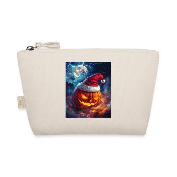 Cadeau d’Halloween citrouille avec décoration de chapeau de Père Noël - Trousse biologique - nature - Devant