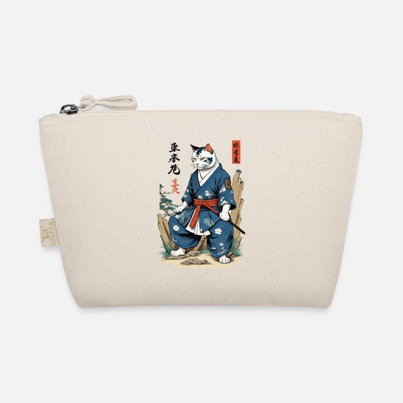 Samurai Cat Vintage Ukiyo-E Japan Art Organic Pouch