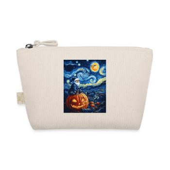 Halloween Gift Pumpkin with Santa Hat Decoration - Organic Pouch - nature - Front