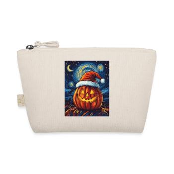 Halloween Gift Pumpkin with Santa Hat Decoration - Organic Pouch - nature - Front