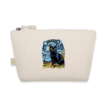 Nachtschwarze Katze Night Black Cat - Bio-Täschchen - Natur - Vorne