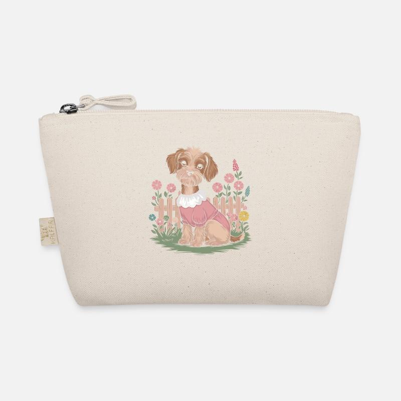 Cottagecore Hund im Blümchenkleid Bio-Täschchen