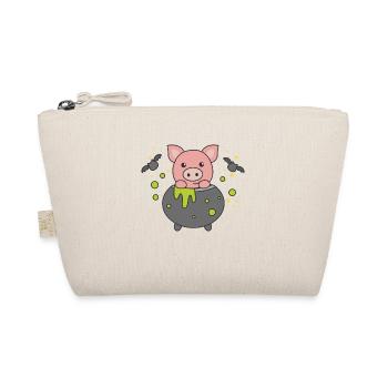 cochon joyeux Halloween bâton de poquelot de sorcière - Trousse biologique - nature - Devant