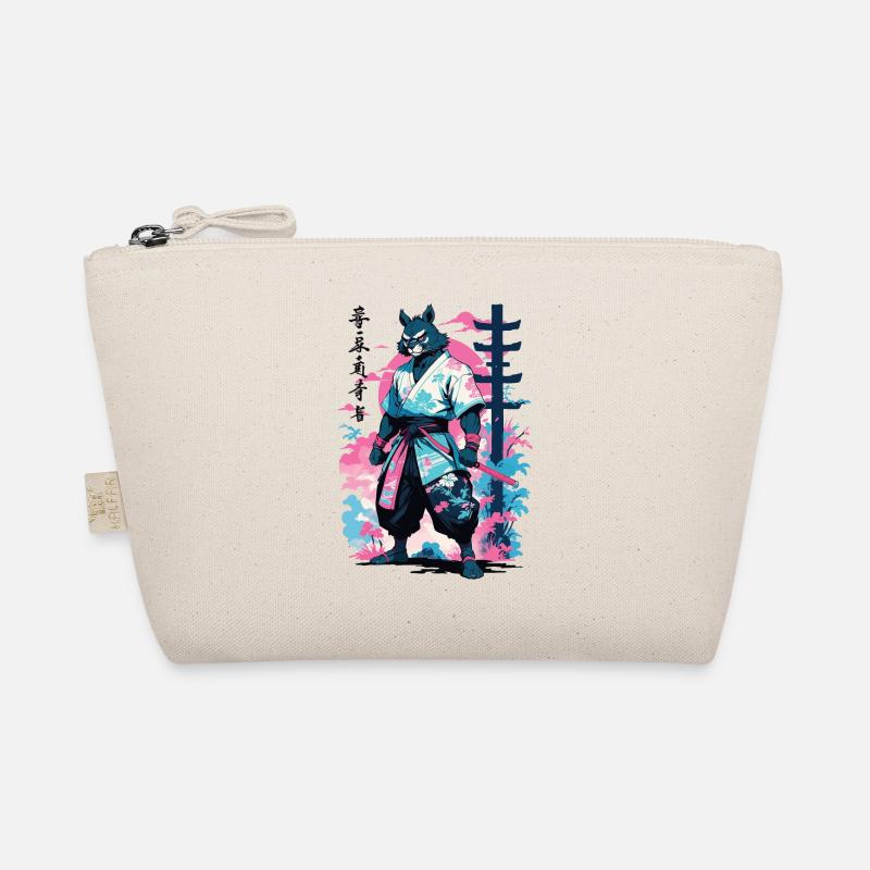 Tanuki Yokai Vaporwave Aesthetic Samurai Art Organic Pouch