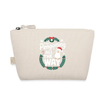 Penguin Christmas Penguining All The Way - Organic Pouch - nature - Front