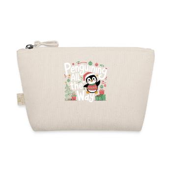 Penguin Christmas - Penguining All The Way - Organic Pouch - nature - Front