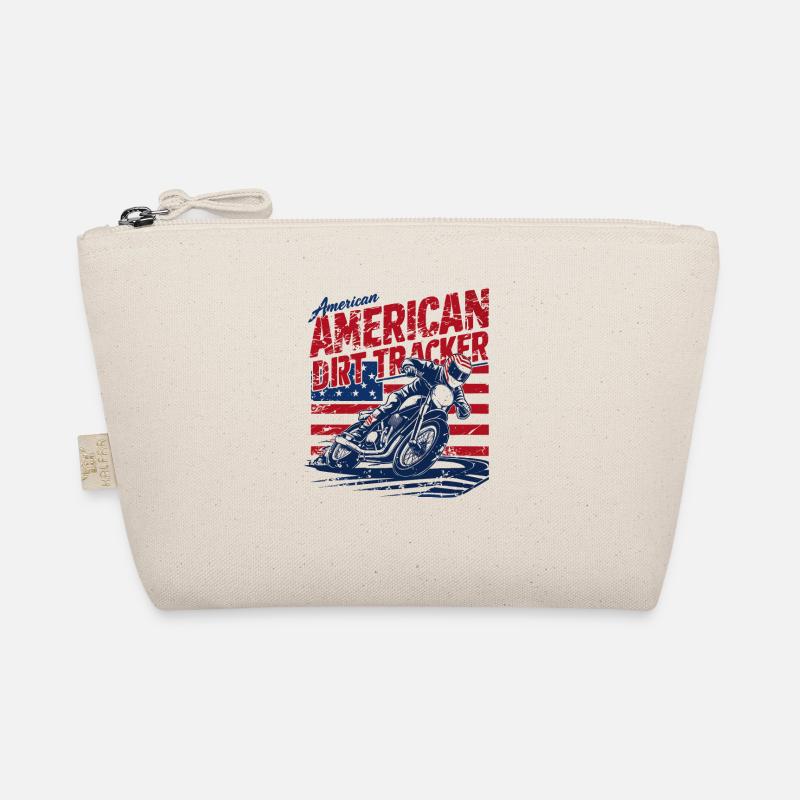 American flat track biker Organic Pouch