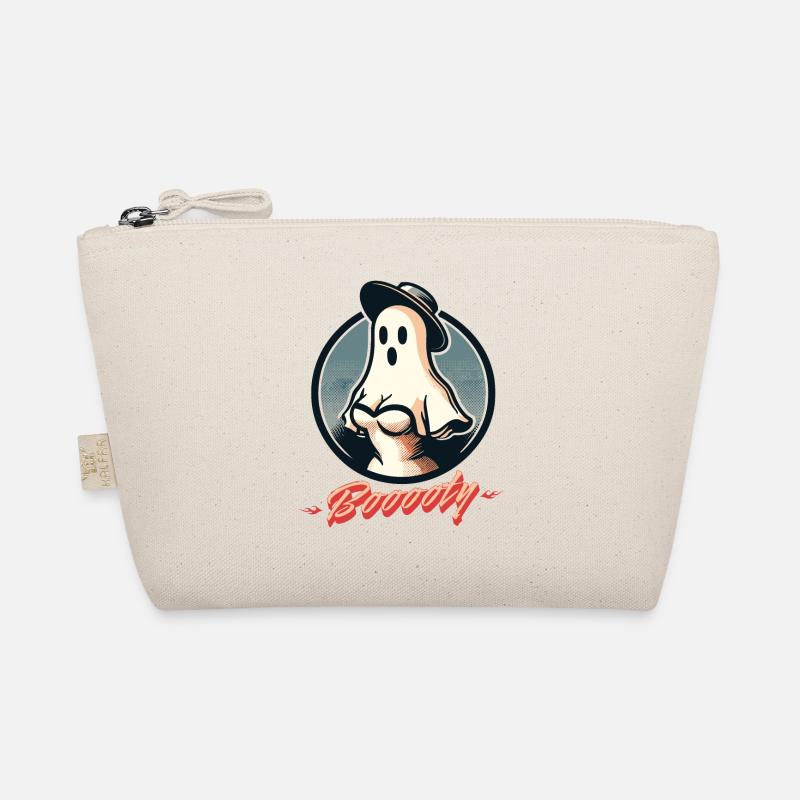Funny retro Halloween ghost fun with booty Organic Pouch