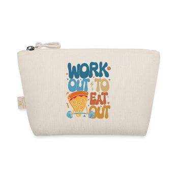 Work Out to Eat Out â Groovy Gym Pizza Design - Organic Pouch - nature - Front