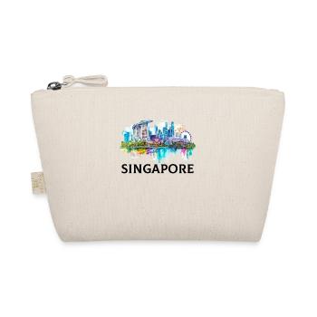 singapore skyline vintage, singapore - Bio-Täschchen - Natur - Vorne