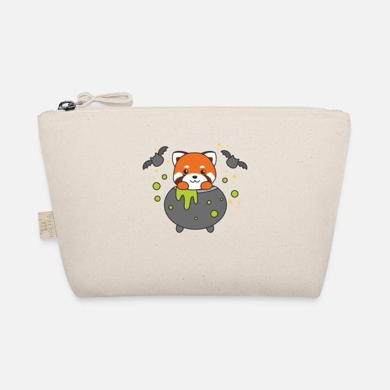Panda roux Joyeux Halloween Chaudron de la sorcière Chauve-souris Trousse biologique