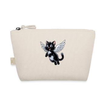 Chat noir avec des ailes d’ange - Trousse biologique - nature - Devant