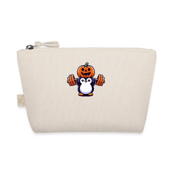Halloween Penguin Pumpkin Workout Whimsical - Organic Pouch - nature - Front