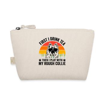 First I drink tea then I play with my Rough collie - Bio-Täschchen - Natur - Vorne