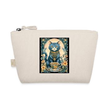 Elegante Vintage Katze mit Teetasse Elegant - Bio-Täschchen - Natur - Vorne