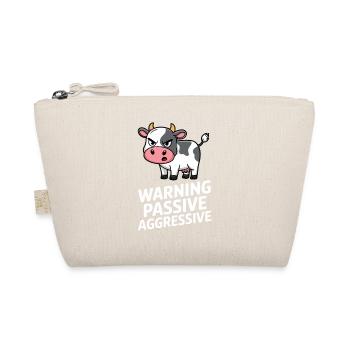 Warning Passive Aggressive Cow Cartoon Humor - Organic Pouch - nature - Front