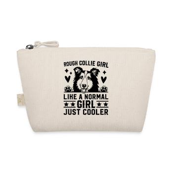 Rough Collie Girl like a normal Girl just cooler - Bio-Täschchen - Natur - Vorne