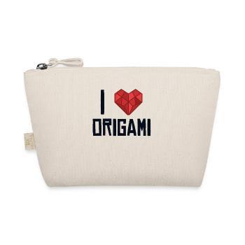 I love Origami Paper Crane Folding Owl Master - Organic Pouch - nature - Front