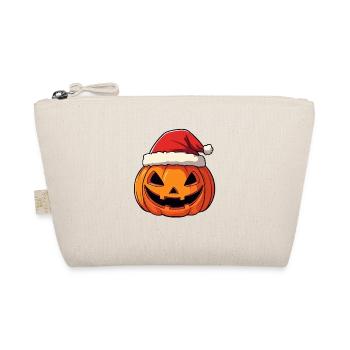 Halloween Gift Pumpkin with Santa Hat Decoration - Organic Pouch - nature - Front