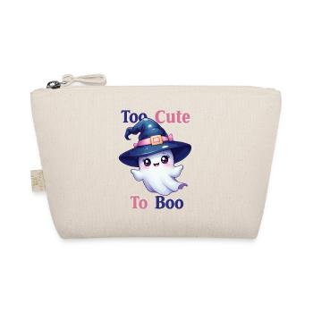 Adorable Ghost in a Witch's Hat – Too Cute to Boo - Organic Pouch - nature - Front